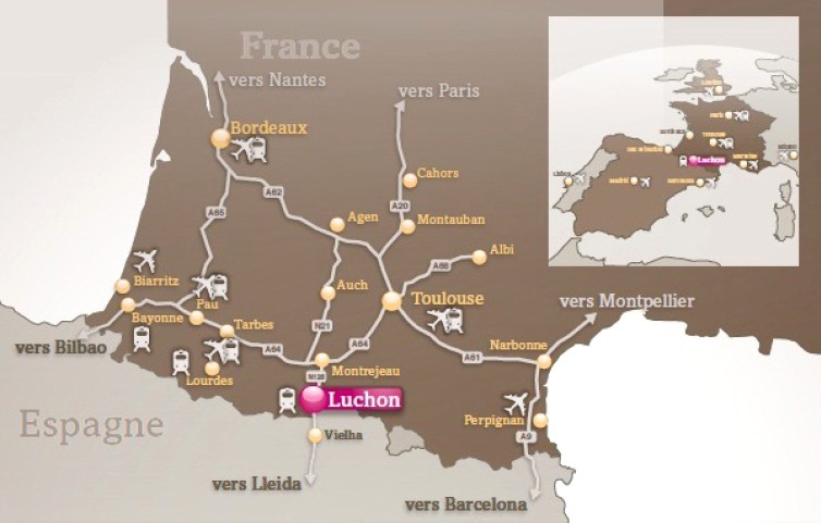 Carte fournie par Luchon.com